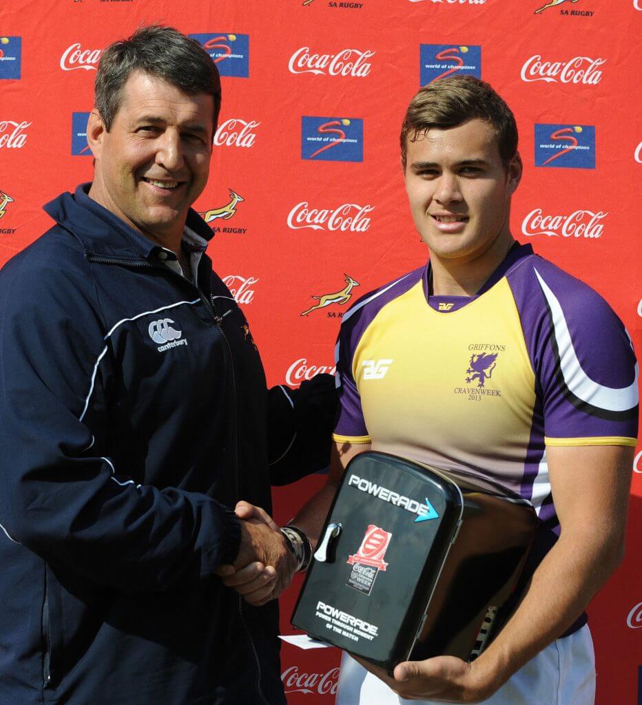 Dawie Theron with Man of the Match Shaun Reynolds of Griffons