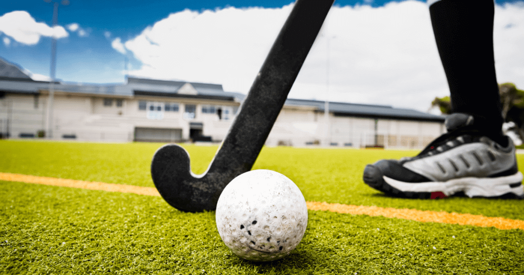 Hockey Generic Stock Ball and Stick on Astro Turf