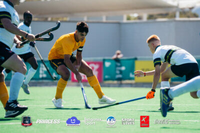Paarl Gimnasium skipper, Johann Van Der Merwe during his team's first match of the Belgotex Sport Easter Hockey Tournament in Cape Town. Photo: Belgotex Sport Easter Hockey Tournament