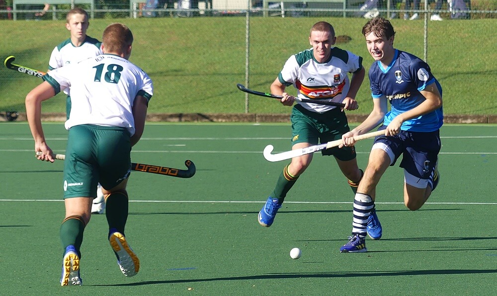 SACS won by four goals against a good Affies team in their first match at the Founders Festival. Photo: Brad Morgan.