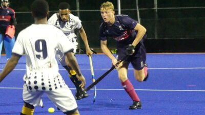 Owen Slack is a commanding presence in the middle of Westville's defence.