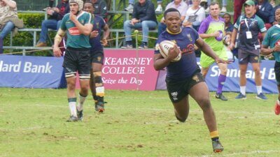 Powerful Zingce Simka is a bowling ball in the DHS midfield and he'll pose a serious threat to Kearsney College's stout defence.