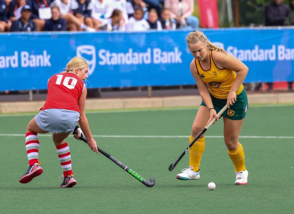 Paarl Gimnasium in action during this year's St Mary's Waverley Hockey Festival. Photo: Hannes Nienaber