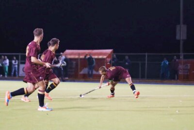 Paul Roos captain, Reuben Sendzul attempting a drag flick against Rondebosch Boys High. Photo: Dian Lategan (Paul Roos)