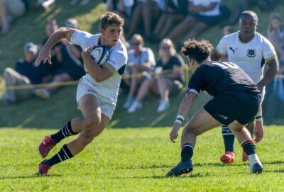 Scrumhalf Matthew Fick played the role of field general in St Charles College's win over Clifton College on their Old Boys' Weekend. Photo: Justin Waldman Sports Photography.
