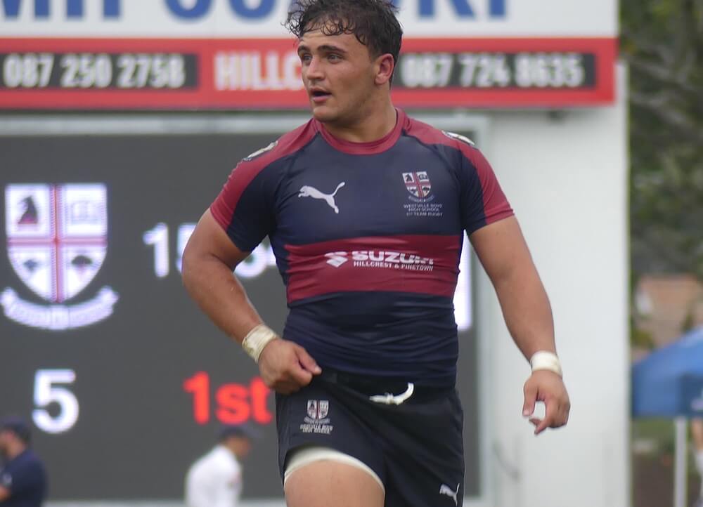 Westville captain Chris Cloete scored the second of his side's four tries in a narrow win over Glenwood. Photo: Brad Morgan.