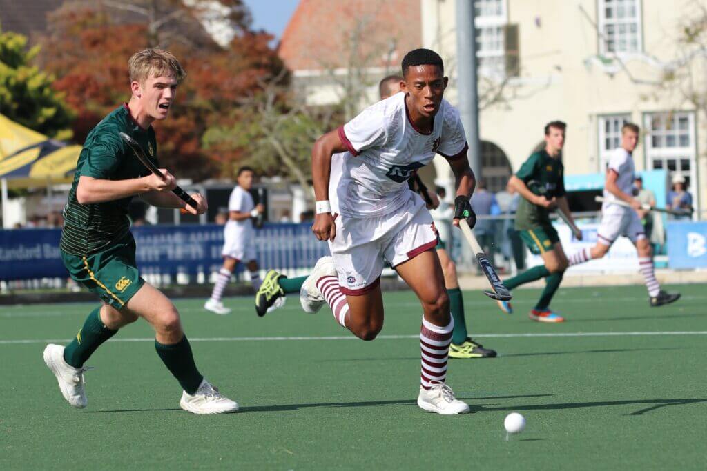 Paul Roos Gimnasium in action agaisnt Paarl Gimnasium at the 2024 Hibbert Shield in Gqeberha. Paul Roos won the quarterfinal clash 5-2, and will face Garsfontein in the semi-final on 4 May 2024. Photo: Hano Geldenhuys