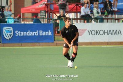 Selborne College skipper, Tre' Gilbert in action for his side at the KES Hockey Festival in March 2024. Photo credits: TeamPhoto SA