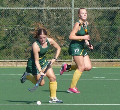 Bianca Rees-Gibbs on the charge at the St Anne's Cup.