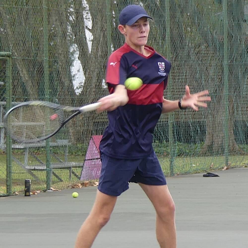 Westville's no. 1, Guy Vorwerk, was named the top player at the 2023 Kearsney Tennis Tournament. In March, he won the American Express Junior National Championships in Bloemfontein. Photo: Brad Morgan.