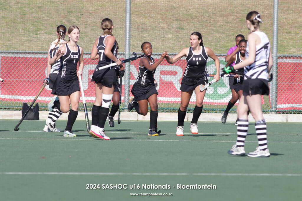 KZN Coastals A celebrating a goal against Coastals B. Credit: TeamPhotoSA