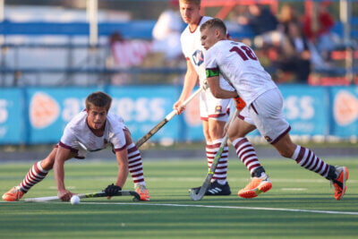 Sendzul attempting a drag flick during his side's semi-final clash at the Hibbert Shield vs Garsfontein. Photo Credits: Karl Seebach