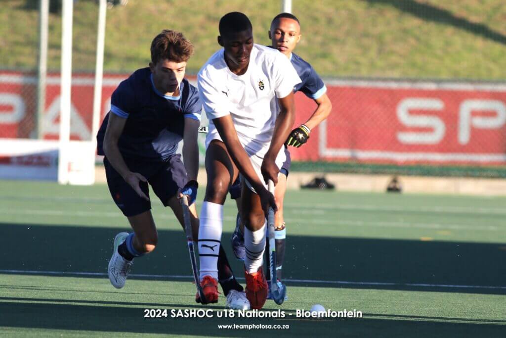 KZN Coastal A's Lumi Matwele in action for his side on day four of the SASHOC National Week in Bloemfontein. Photo credits: TeamPhotoSA