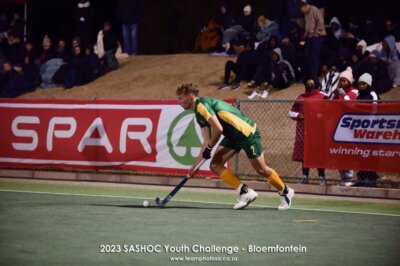 Sendzul on the ball for the SA U18A side during the SA Youth Challenge series in Bloemfontein. Photo credits: TeamPhoto SA