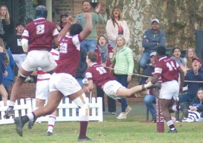 A spectacular try by Daniel Eager, Kearsney's third, was just enough to secure victory for the One-Stripe over Michaelhouse on their Old Boys' Day.