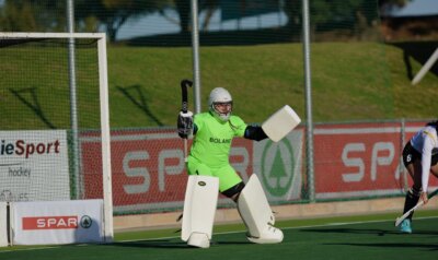 HMS Bloemhof and Boland u18A keeper, Bianca de Guisti was in action for her provincial side at this year's SASHOC National Week. Photo: TeamPhoto SA
