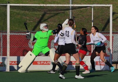 De Guisti reaching out to make a crucial save for her side at this year's u18A SASHOC National Week. Photo: TeamPhoto SA