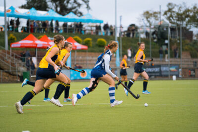Bloemfontein's Oranje opened their u16 Top Schools tournament with a 2-0 win against Affies Girls. Photo: Enhanced Sports