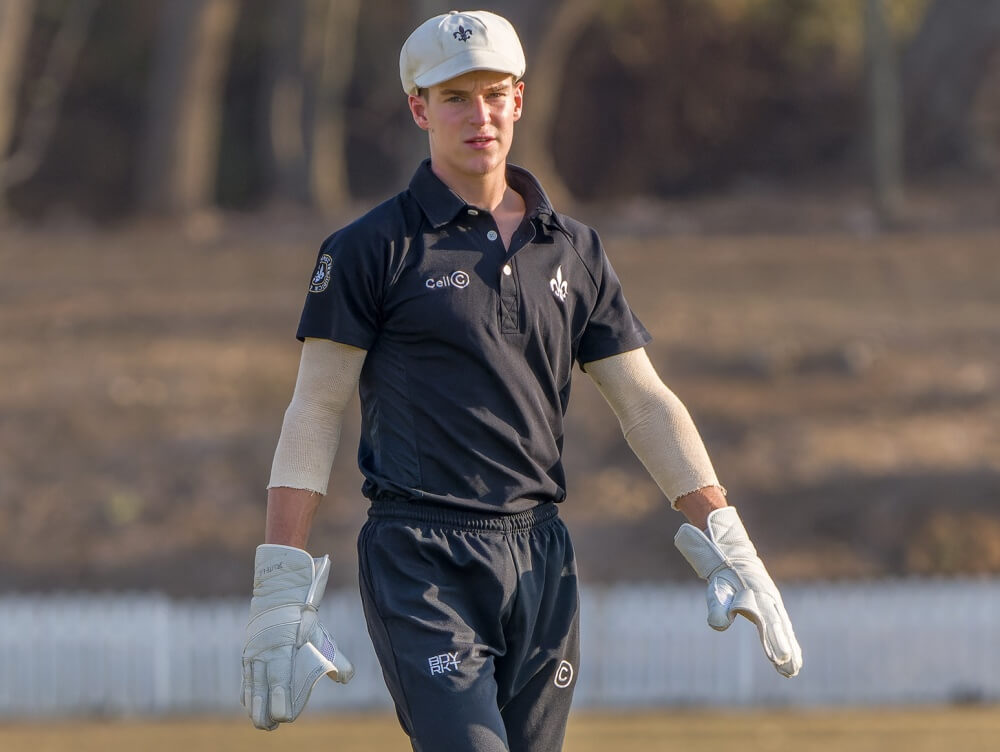Hilton wicketkeeper Ben Hockly during their narrow two-wicket win over Michaelhouse. Photo: Justin Waldman Sports Photography.