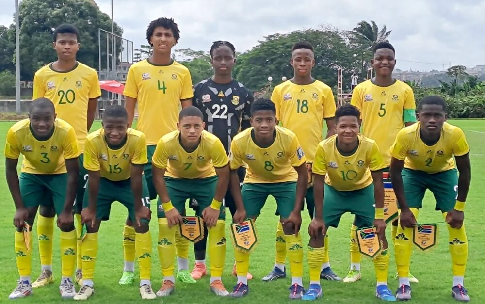 Amajimbos before kick-off against Tanzania, Thursday, 5 September, 2024. Photo: South African Football Association on Facebook.