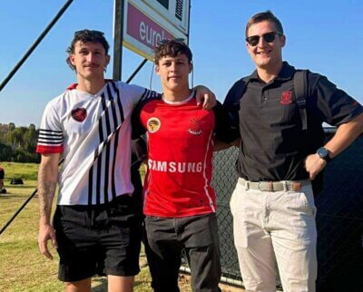 Brothers in arms: Michael, Cameron and Tristan Le Forestier.