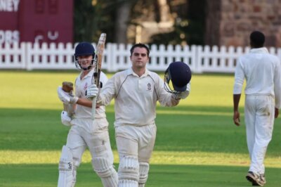 Captain Ross Coetzee acknowledges the applause after scoring a century against Hilton College in his 100th match for the Kearsney College 1st XI. Photo: Hannah Shirley.