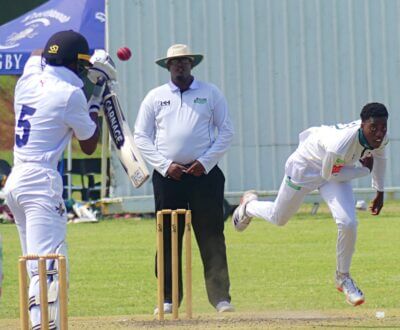 Glenwood captain Ntando Soni had too much firepower for Northwood's batsmen, claiming a five-four cheaply to lead his side's charge to victory. Photo: Brad Morgan.