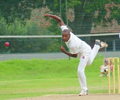 Sphamandla Dzanibe, with a superb spell of bowling, played a key part in Maritzburg College's win over Kearsney College. Photo: Brad Morgan.