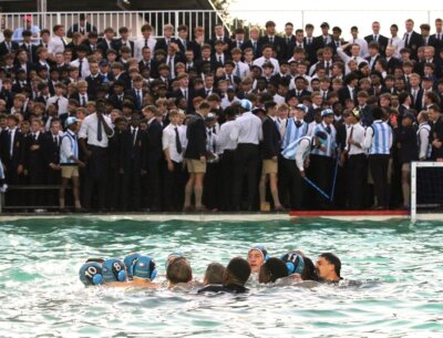 Bishops celebrate their Nite Series truimph over Rondebosch. Photo: Bishops Diocesan College.