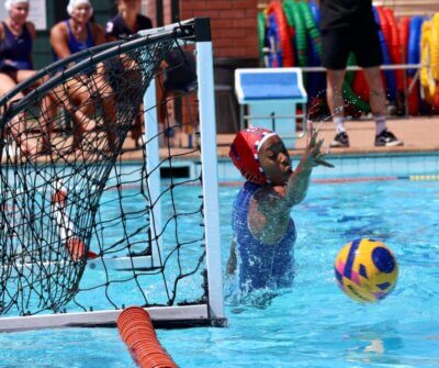 St Stithians College goalkeeper Ngcali Metu made some crucial saves for her team during the National Aquatics Festival final. Photo: Shot by Shani Photography