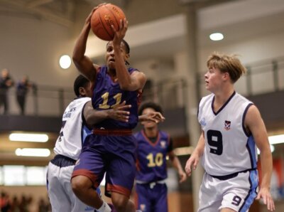 The hosts, St John's College, opened their challenge with a 43-23 win over St Andrew's College. Photo: St John's College Basketball Tournament.