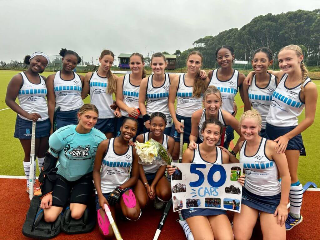 The Merrifield girls first hockey side at the Ooskus Gimnasium Festival. Photo: Supplied