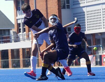 Playing on the Blue and Gold Astro, at The Coliseum, DHS went 2-0 before having to withstand a furious fightback from Northwood, with the game eventually finishing 2-1. Photo: Brad Morgan.