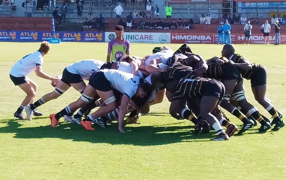 St Stithians College and Queen's College fought out a 13-13 draw in the opening match of the Standard Bank Grey High Rugby Festival. Photo: supplied.
