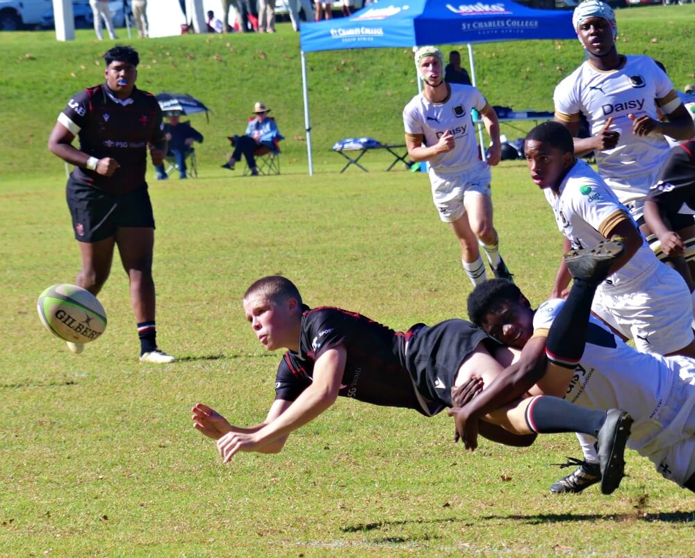 Clifton College fought gamely, but St Charles College had too much firepower for the Durban boys in the end. Photo: Brad Morgan.