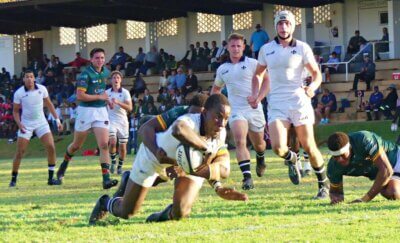 Flank Emmanuel Dankway powered his way over for a second half try for Hilton. Photo: Brad Morgan.