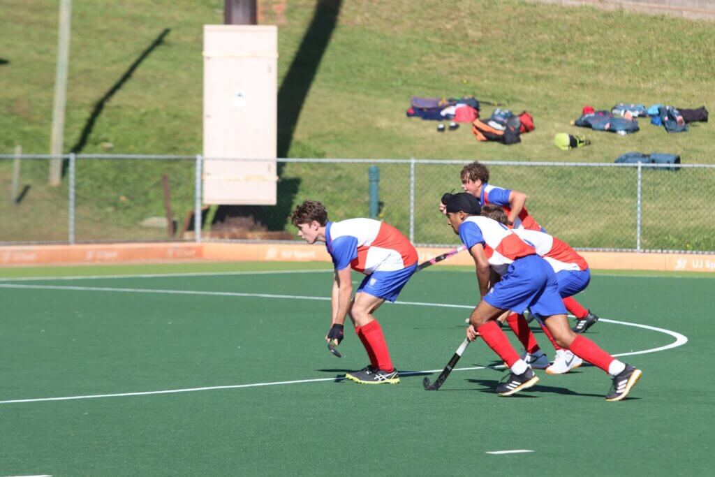 St Benedict's scored once from a penalty corner, but St Alban's struck twice from the set piece to record a hard-fought victory. Photo: St Benedict's College on Facebook.