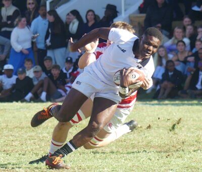 HIlton flyhalf challenged Michaelhouse with his goal kicking, tactical kicking, passing, and running, mixing up his game superbly. Photo: Brad Morgan.