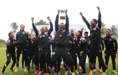 Pinetown Boys' High lifted the Kearsney Soccer Tournament title for a second year in succession only three weeks after winning the Kloof High Football Tournament. Photo: Gabrielle Swanepoel.