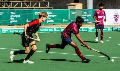 Westville Senior Primary scored a comfortable win over Ashton on day one of the Kearsney Hockey 5s, on the Mason Astro, in Botha's Hill. Photo; Tamlyn Gabin.