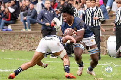 Alutha Wesi starred for Rondebosch in their win over HTS Drostdy, crossing for a hat-trick of tries. Photo: MBL Sports Photography for Rondeboch Boys' High on Facebook.