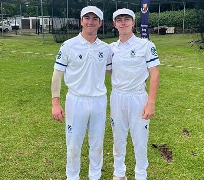Naudé Botha and Andrew Sobiech shared a phenomenal opening partnership of 190 runs to set up St Andrew's School for a big win over Dale College. Photo: St. Andrew's School on Instagram.