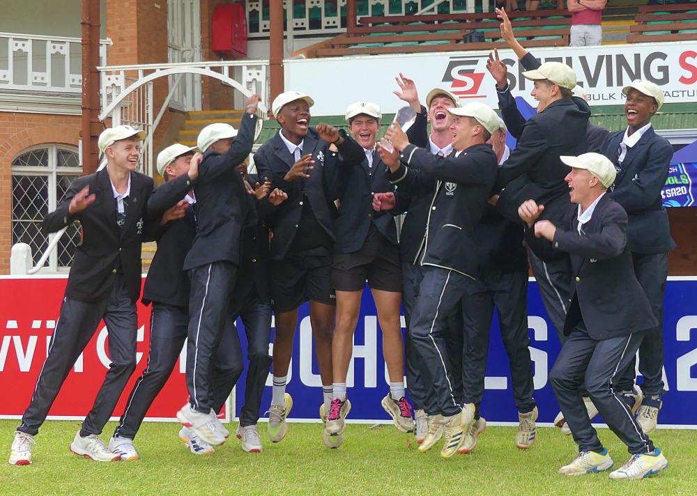 That winning feeling! Hilton College hoists the KZN Switch Schools SA20 Volume Two winner's trophy. Photo: Brad Morgan.