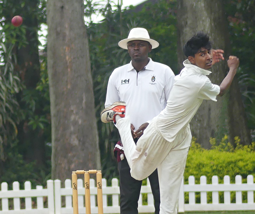 Kearsney College leg-spinner Rivaan Moodley wrecked the St Stithians innings with a miserly four-wicket haul. Photo: Brad Morgan.