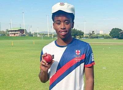 Nqaba Matunda, who claimed three wickets, was one of St Stithians' top performers against St Andrew's School. Photo: Supplied.