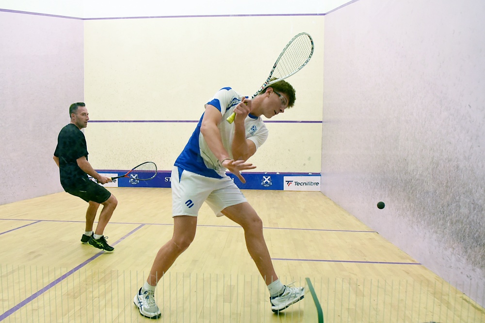 SA u17 champion, Dean Katzin, led an impressive St Andrew's School A team with distinction at the Saints Squash Festival. Photo: Supplied.
