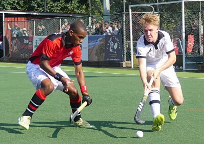Anthony Crossley's industrious effort was rewarded with Hilton College's third goal, which effectively put the game to bed. Photo: Brad Morgan. 