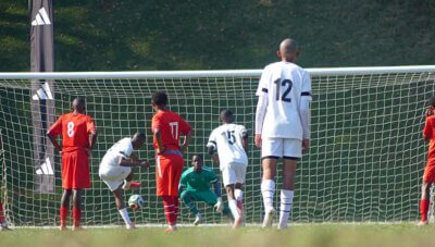 HTS Louis Botha scored a penalty to claim a difficult 1-0 win over Tuks Sport High. Photo: Brad Morgan.