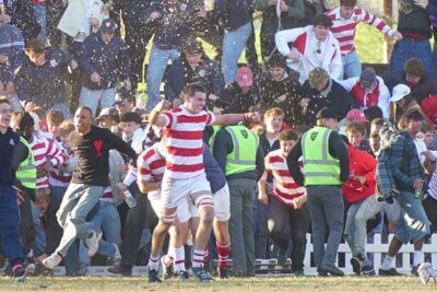Michaelhouse's players and supporters exploded with joy when the final whistle blew. Photo: Brad Morgan.