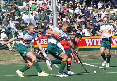 Under heavy pressure from two defenders, Matthew Smith fired a fantastic tomahawk hard into the backboard of the Affies' goal to open the scoring on Pape's. Photo: Brad Morgan.